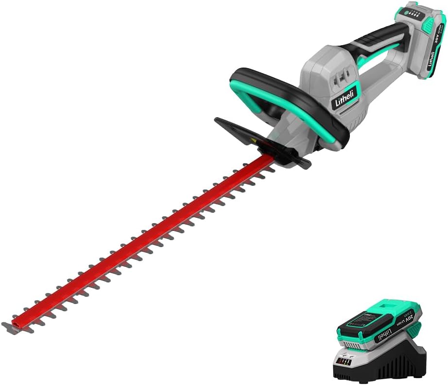 Litheli 20V Cordless Hedge Trimmer for Thick Branches & Bushes