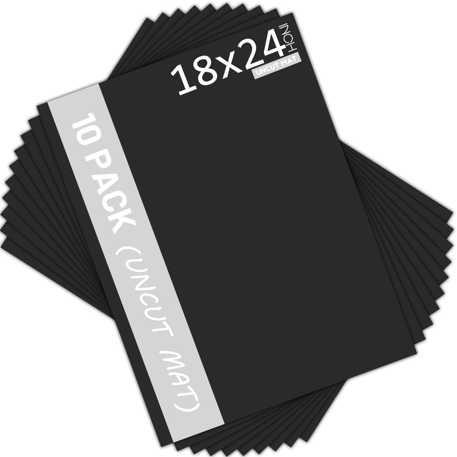 Black Uncut Mat Boards 18x24 for Crafts and Photo Frames