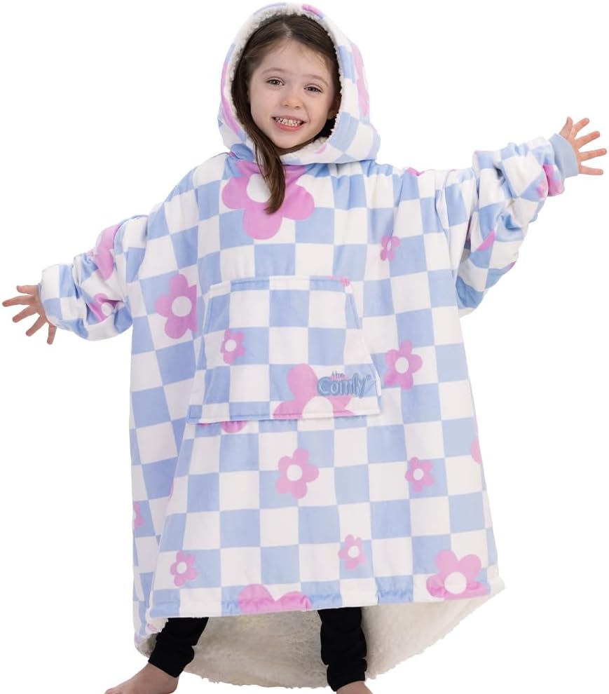 THE COMFY Original Jr Oversized Sherpa Fleece Wearable Blanket