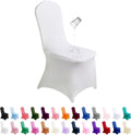 SUPERO Waterproof Spandex Chair Cover 25PCS - Stretch Fit White