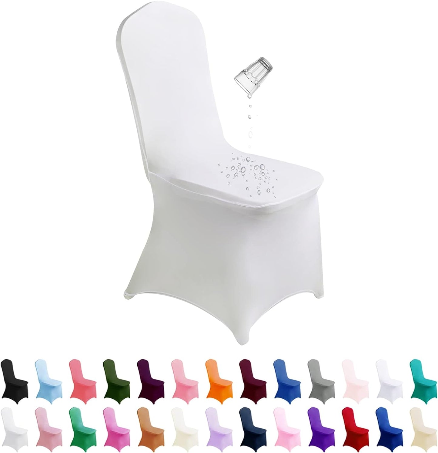 SUPERO Waterproof Spandex Chair Covers for Events and Parties