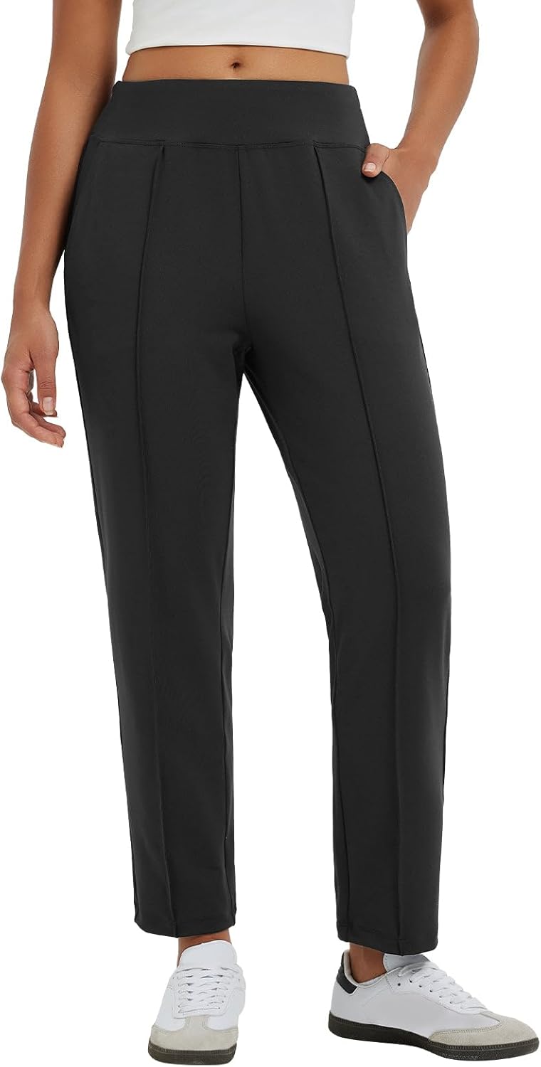 Baleaf Womens Travel Pants Stretch Ankle Golf Pants with Pockets