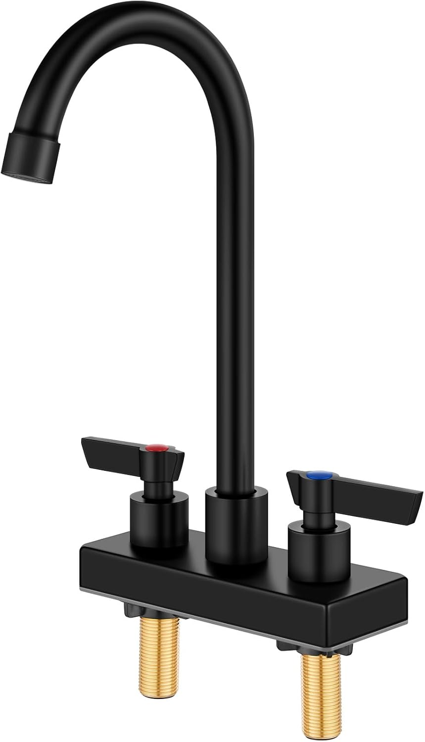 Bar Sink Faucet for Kitchen and Laundry - Matte Black Finish