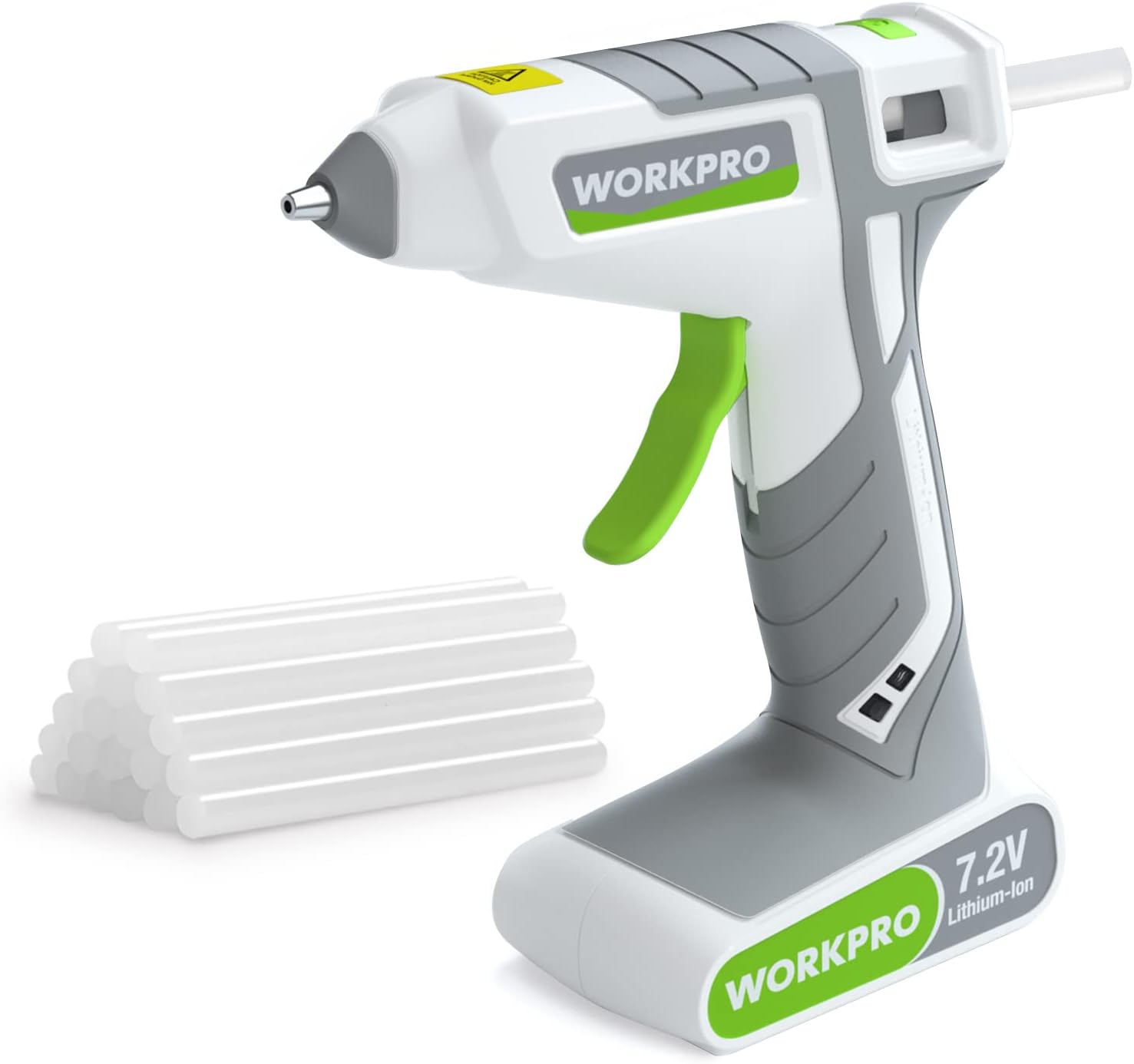 WORKPRO 7.2V Cordless Hot Melt Glue Gun for Crafts and DIY