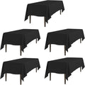 LTC LINENS 5 Pack Black Rectangular Tablecloths 70 x 120 in - Elegant