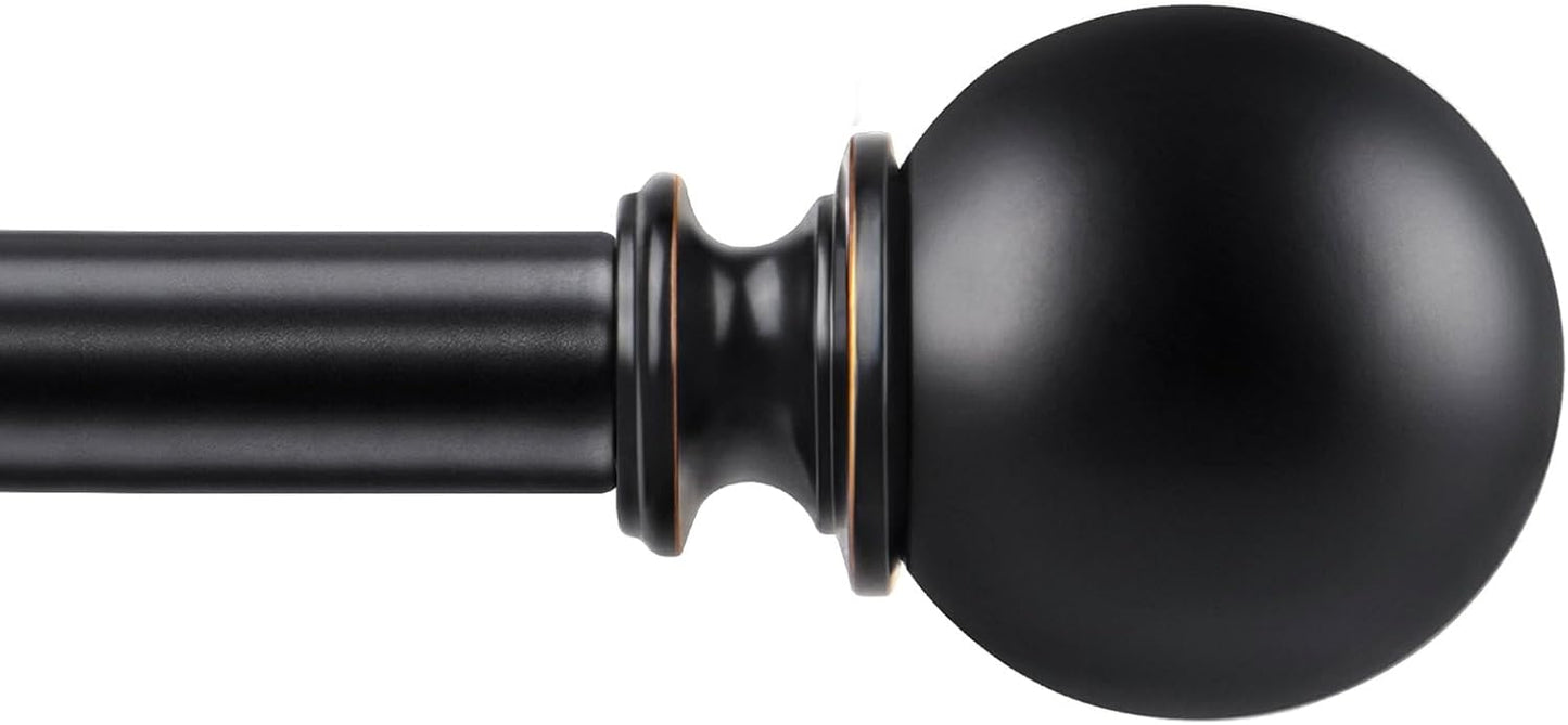 Black Decorative Curtain Rod Set - 28-48 & 32-58 Inches
