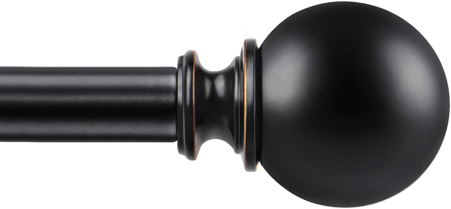 Black Decorative Curtain Rod Set - 28-48 & 32-58 Inches