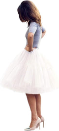 Tulle Tutu Skirt Knee-Length Petticoat - Fluffy Crinoline