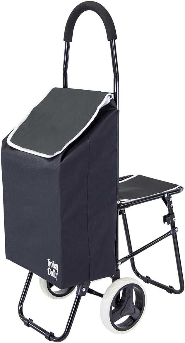dbest products Trolley Dolly Sport with Chair for Grocery Needs