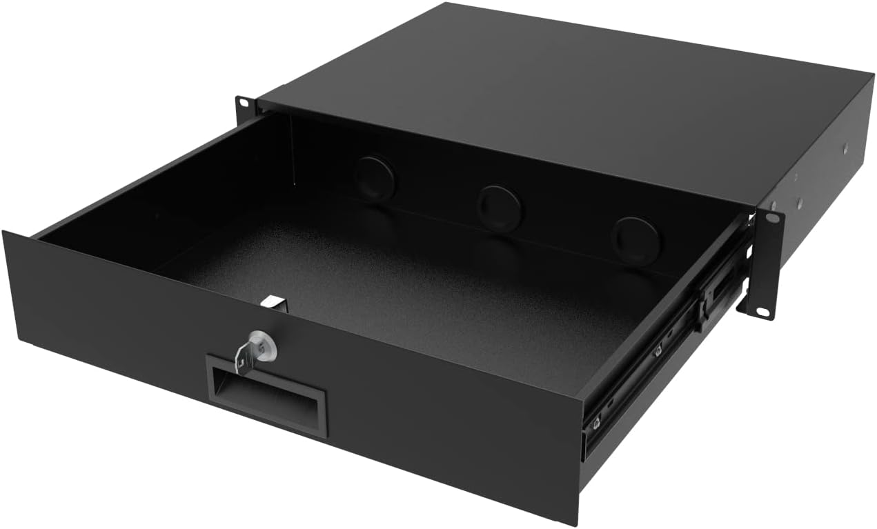 2U Server Cabinet Case with Lockable Drawer for Easy Access