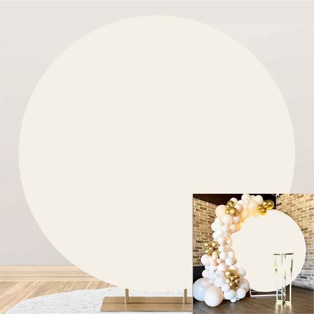 Ivory Round Backdrop Cover for Kids Baby Shower Photography