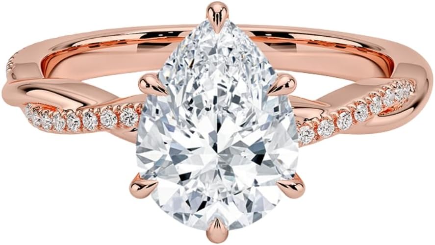 1-3 CT Moissanite Engagement Ring in Solid Gold & Silver Options
