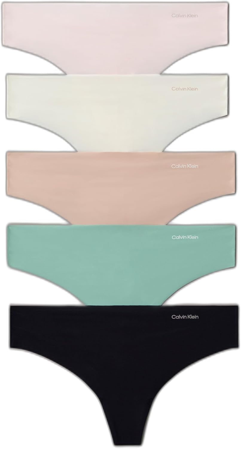 Calvin Klein Women's Invisibles Seamless Thong Panties 5 Pack