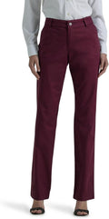 Petite Relaxed Fit Straight Leg Pants for Women - Wrinkle Free