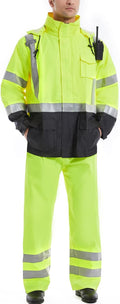 Hi Vis Reflective Rain Jacket for Men - Class 3 Waterproof