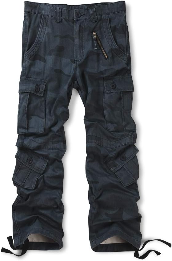 OCHENTA Men's Cotton Casual Cargo Pants for Outdoor Activities