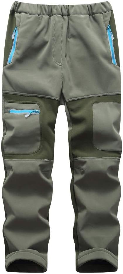 Kids Snow Waterproof Pants for Boys - Fleece Insulated Trousers