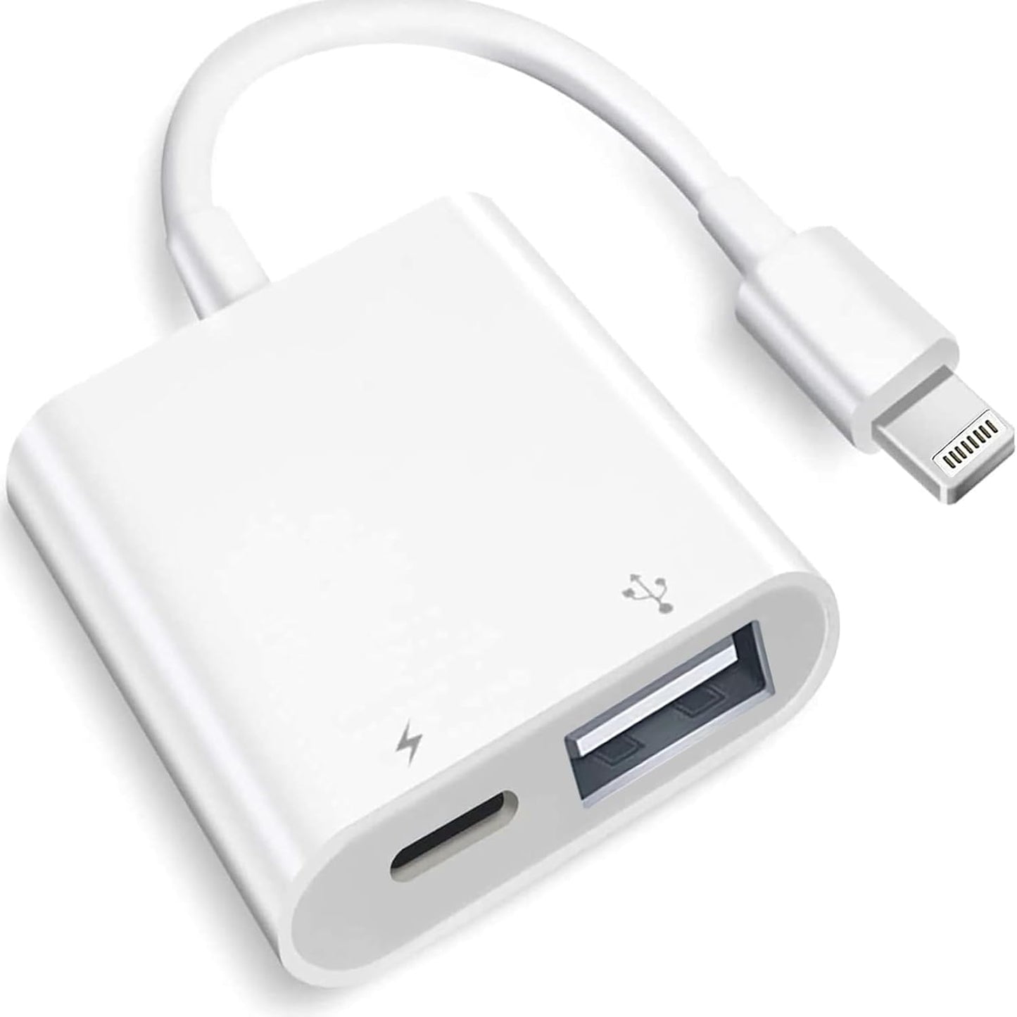 Apple MFi Certified Lightning to USB Adapter - OTG & Charging Port!