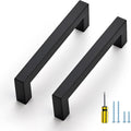 Ravinte 25 Pack Black Cabinet Pulls 4-1/2 in Square Handles - Matte