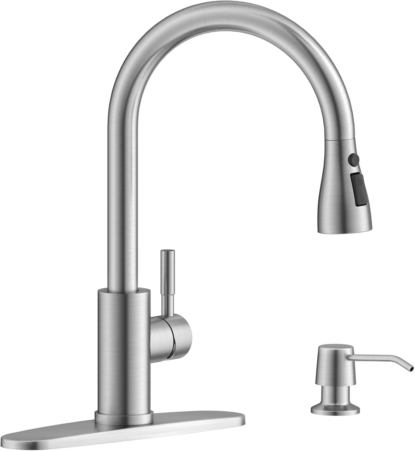 APPASO Kitchen Faucet with Soap Dispenser and Pull Down Sprayer