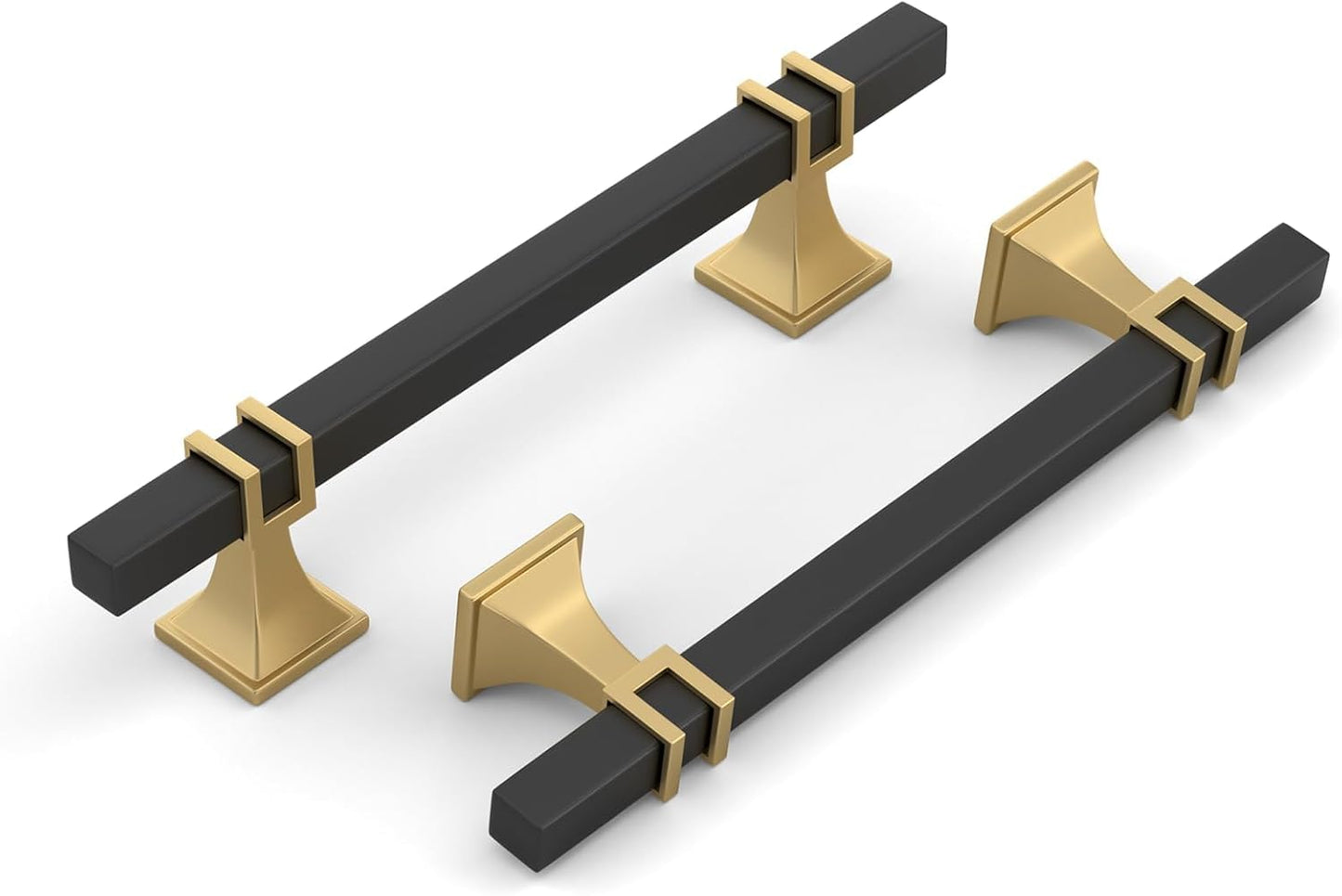 Stylish 15 Pack 5 Inch Black and Gold Cabinet Pulls for Home