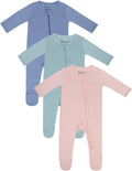 Baby Romper Footed Bamboo Pajamas 2-Pack - Soft Zip-Up Sleepers