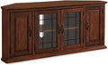 Space-Saving 4-Door Oak TV Stand for 60 TVs, Leaded Glass
