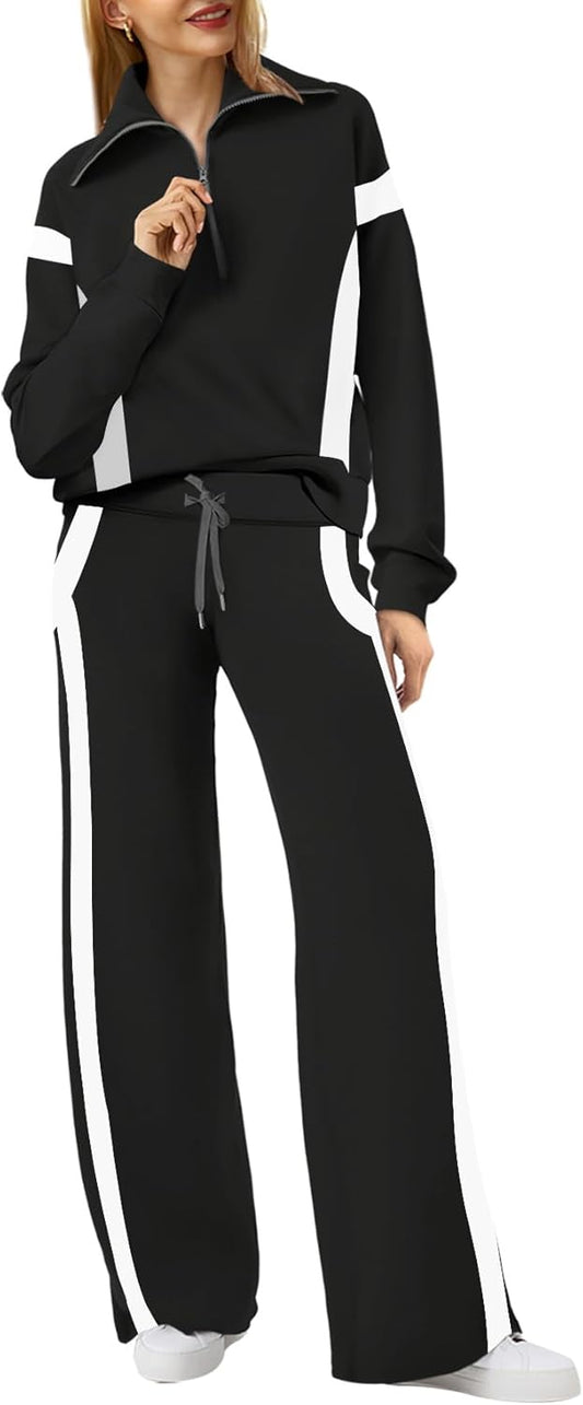 XIEERDUO Lounge Sets For Women - Cozy Half Zip Sweatshirt
