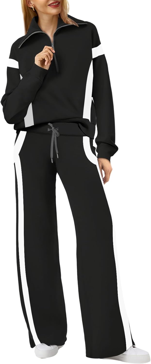 XIEERDUO Lounge Sets for Women: Cozy Half Zip Sweatshirt & Pants