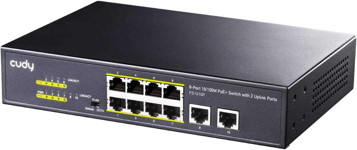 Cudy 8 Port PoE+ Switch with 120W Power Supply for Networking