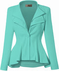 Hybrid & Company Women's Casual Work Peplum Blazer - Comfortable Shoes