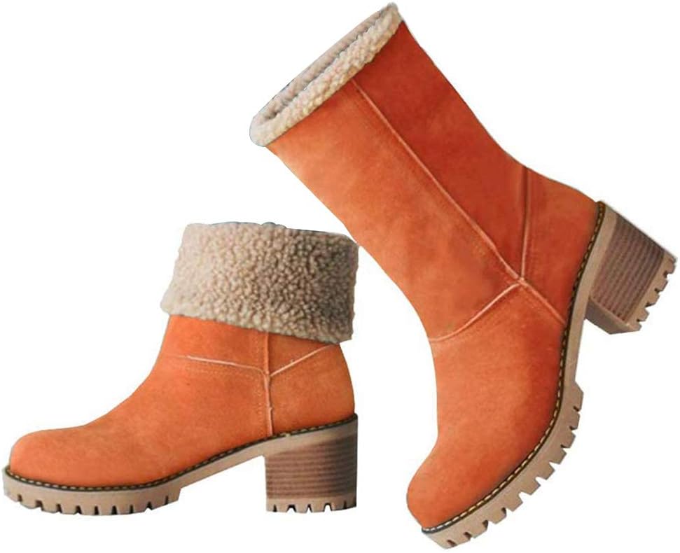 VIMISAOI Winter Boots for Women - Comfortable Slip On Ankle Shoes