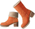 VIMISAOI Winter Boots for Women - Comfortable Slip On Mid Chunky Heel