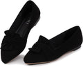 MUSSHOE Women's Dressy Pointed Toe Bowknot Ballet Flats - Comfortable
