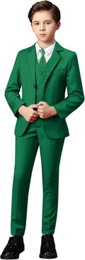 Yanlu Boys Suits Set Vest Pants Dress Shirt and Tie for Toddler - Slim