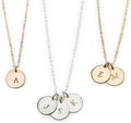 9mm 14K Rose Gold Filled Personalized Dainty Disk Necklace - Initial