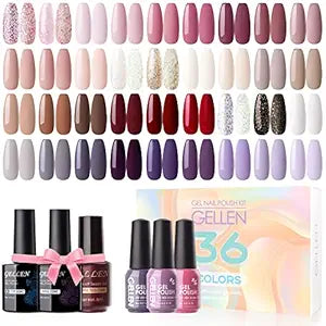 Gellen Fall Gel Nail Polish Kit with Glossy and Matte Coats