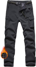 Boy's Fleece Lined Hiking Pants Waterproof Windproof Warm Soft Shell
