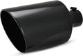 AUTOSAVER88 4 Inch Inlet Exhaust Tip - Black Powder Coated Sound