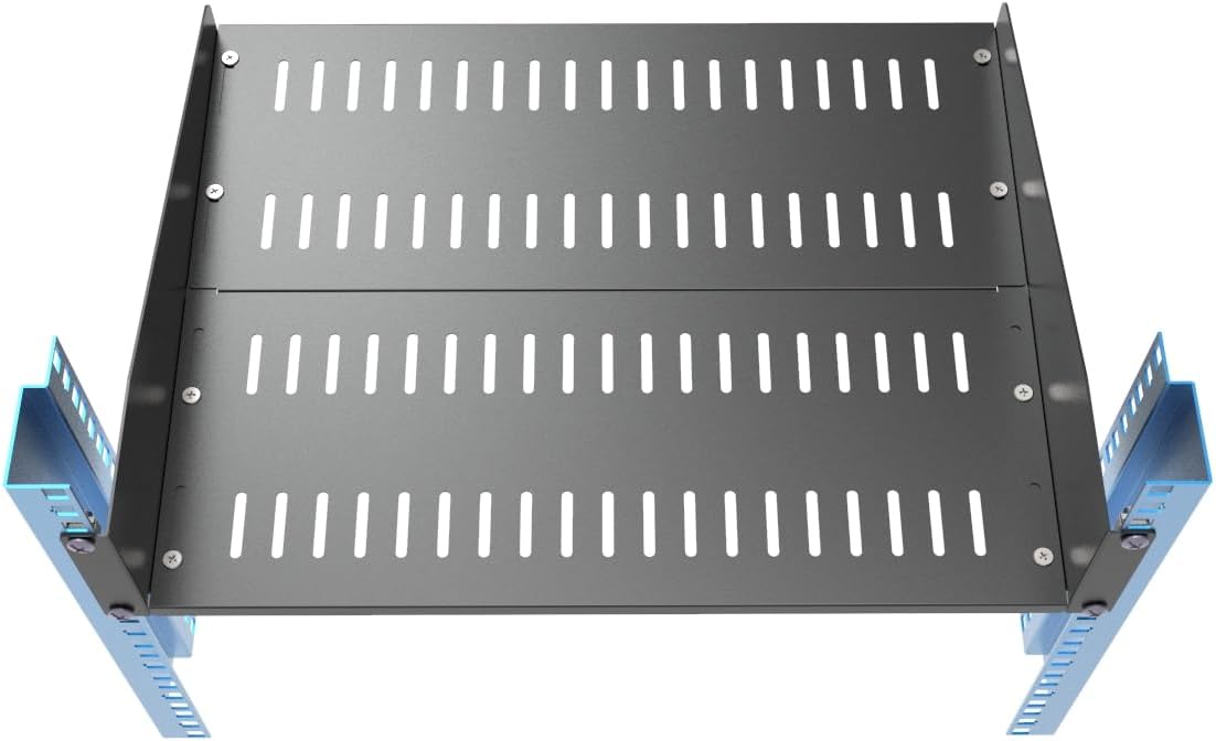 2U Vented Server Rack Shelf for 19in Network Equipment Racks