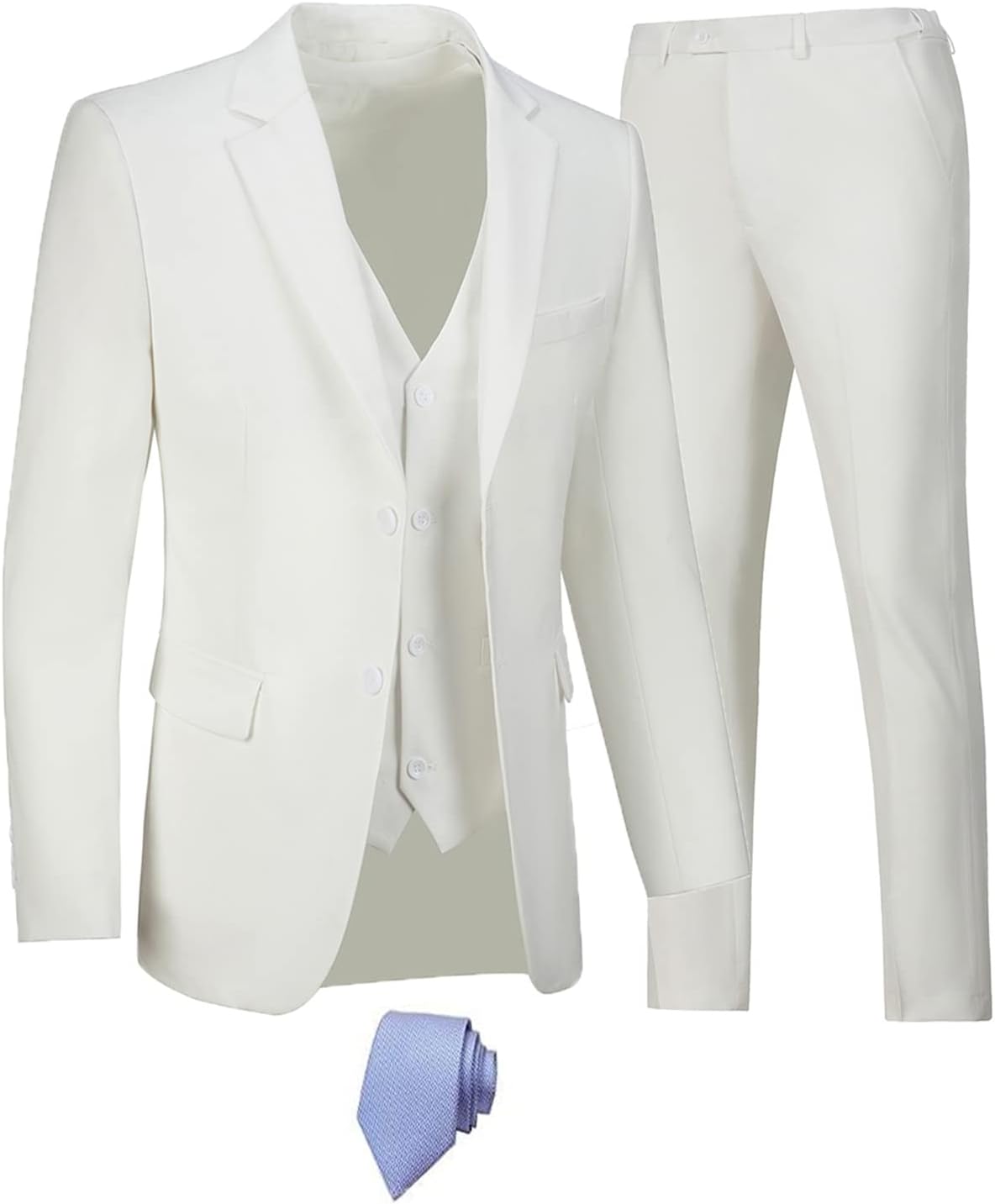 Furuyal Men's Slim Fit 3 Piece Suit Set for Weddings and Business