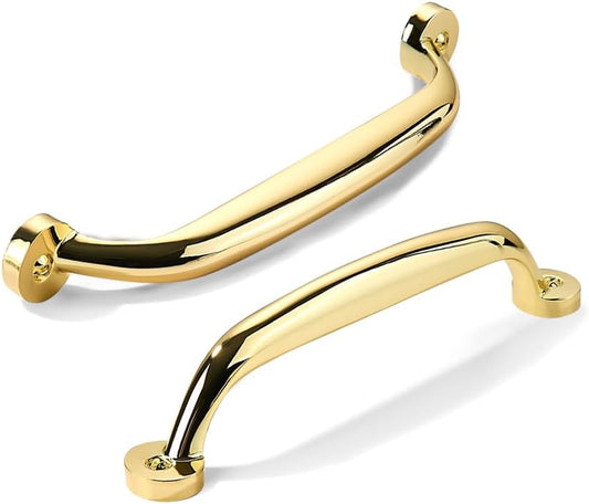 10 Pack 6 inch Hole Center Polished Brass Cabinet Pulls for Home