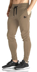 BROKIG Mens Zip Joggers Pants - Slim Tapered Workout Joggers