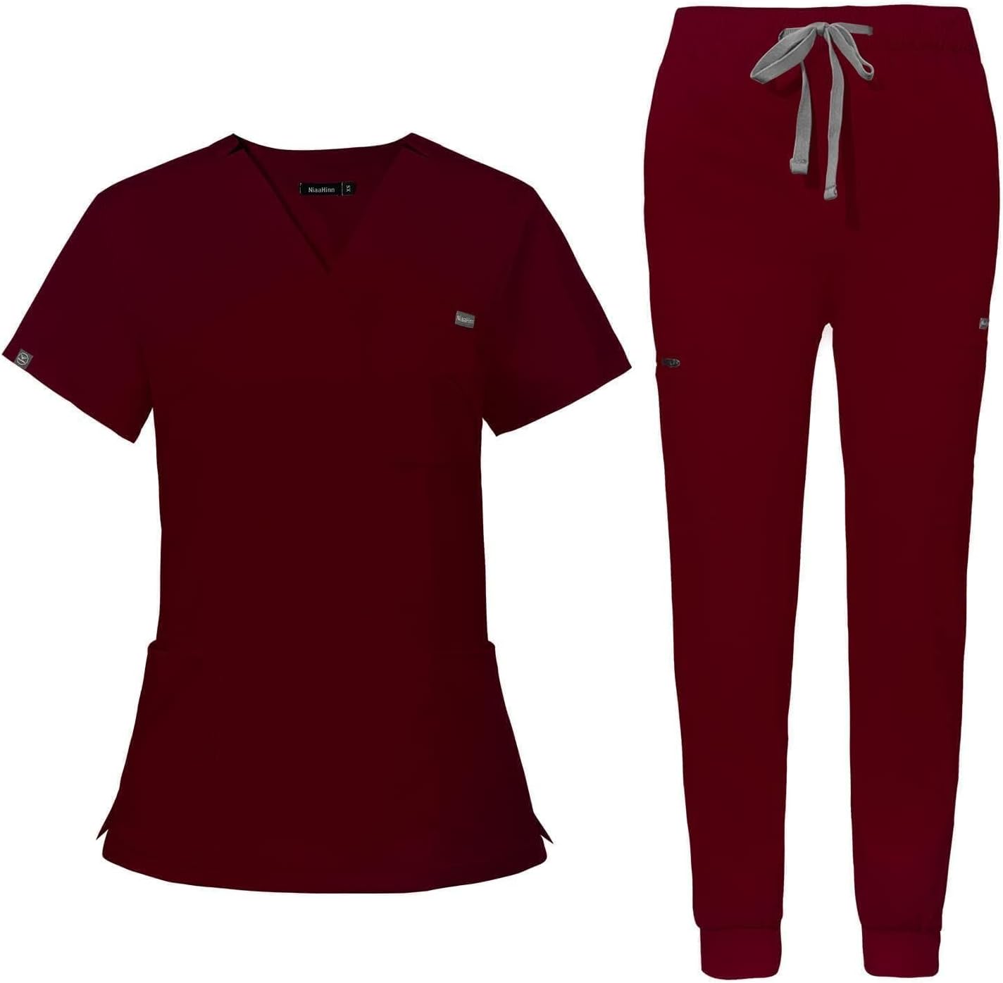 Niaahinn Women's Scrub Top & Yoga Jogger Pants Set for Nurses