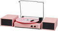 Vinyl Record Player with Bluetooth and External Speakers - Retro Pink