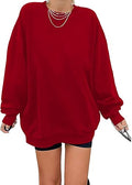Women's Oversized Long Sleeve Sweatshirt - Casual Crewneck Pullover