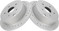 TRQ Rear Brake Rotor Set G Coated Drilled and Slotted Compatible