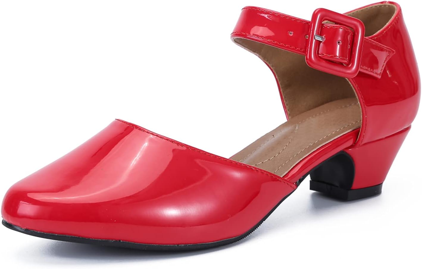 LIURUIJIA Women's Closed Toe Low Chunky Heel Pumps for Events
