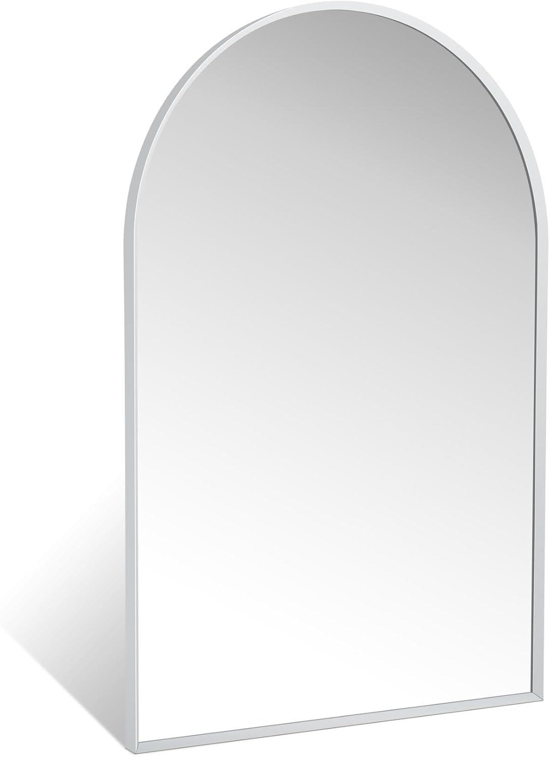 20 in x 30 in Silver Arched Mirror for Modern Home Decor