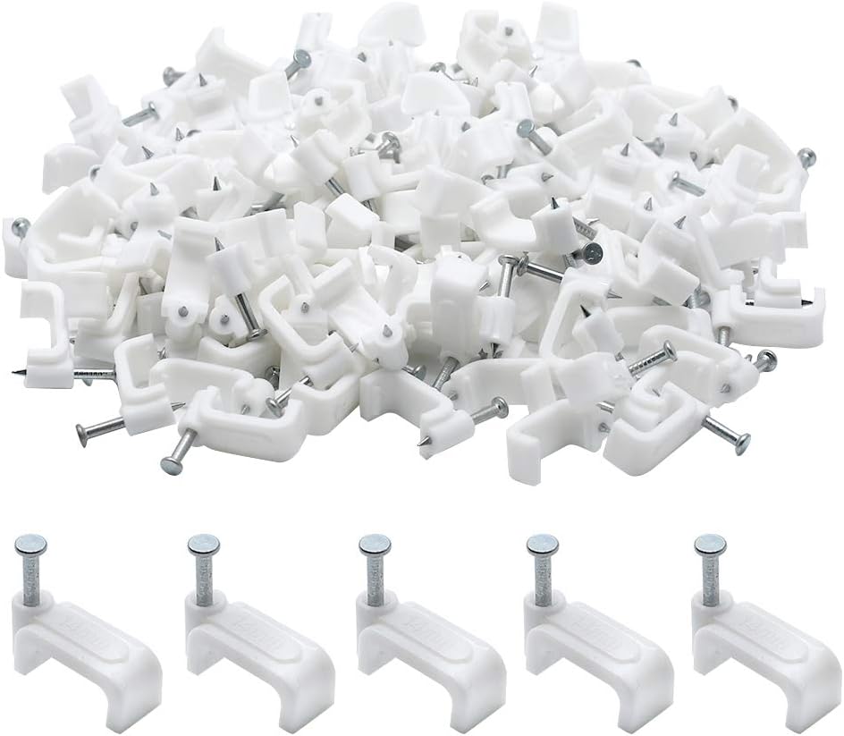 Secure Cable Organization Clips - 100pcs White ~ PHITUODA